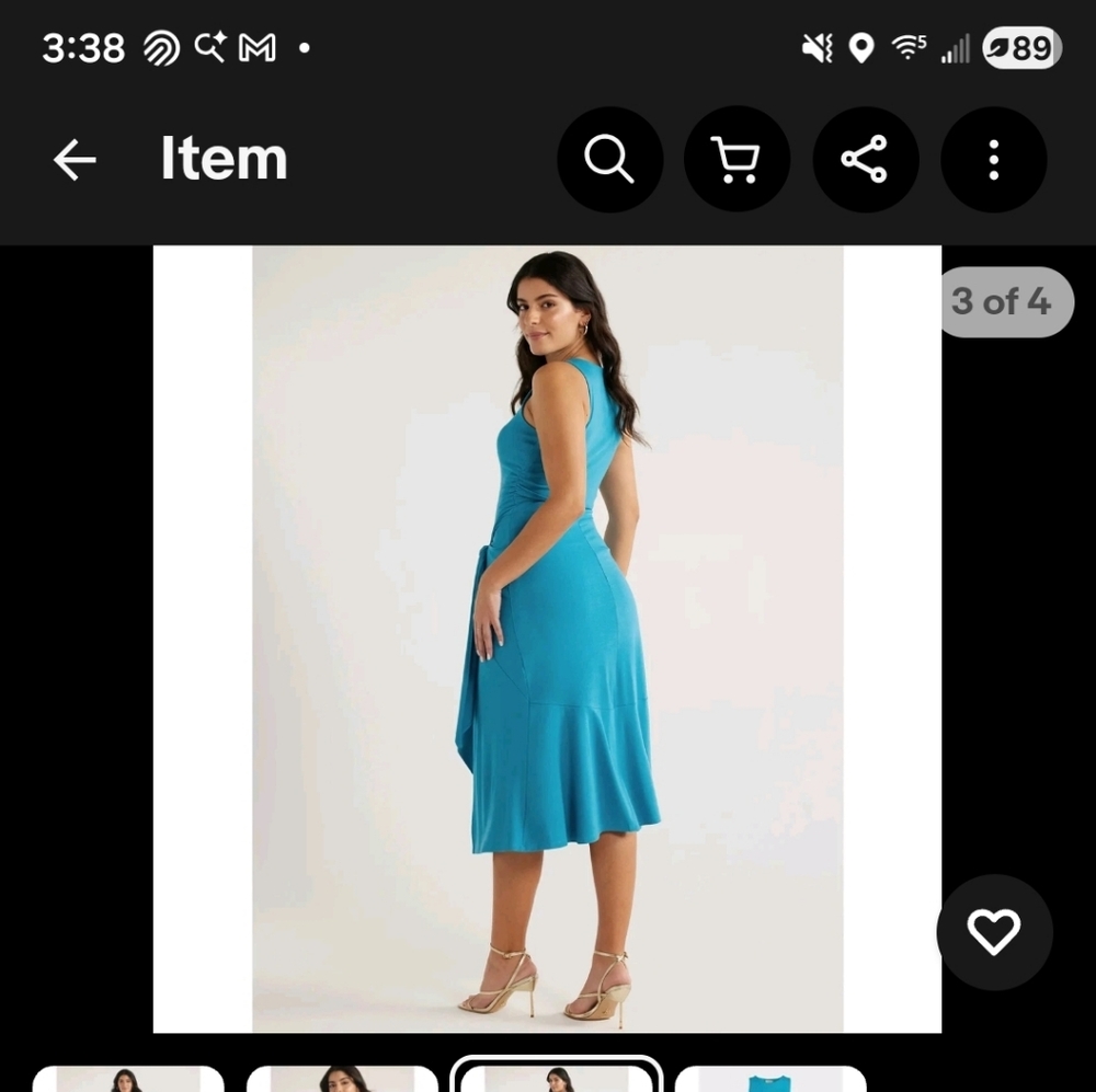 **NWT Sofia Jeans by Sofia Vergara Side Tie Midi Dress 💙✨ (Plus Size XXL / 20) - Picture 2 of 6